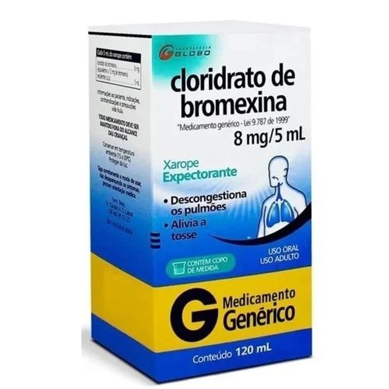 Cloridrato de Bromexina Xarope Adulto 120ml - Globo