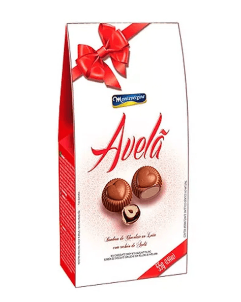 Caixa de Bombom Coração com Recheio de Avelã 55g - Montevérgine