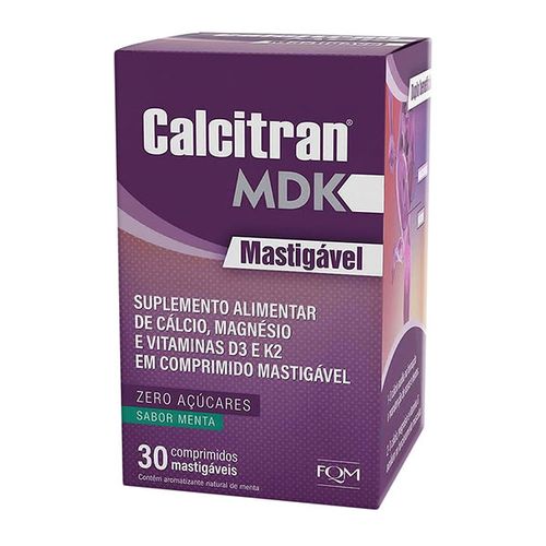 Calcitran MDK Divcom 30 Comprimidos Mastigáveis
