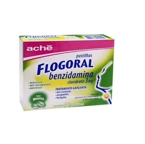 Flogoral Sabor Menta com 12 Pastilhas - Ache