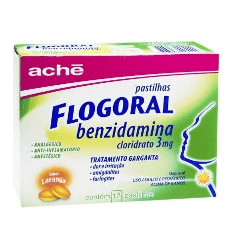 Flogoral Sabor Laranja com 12 Pastilhas - Ache