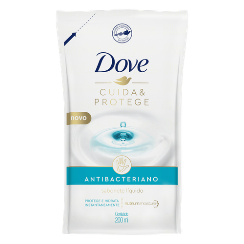 Sabonete Líquido Antibacteriano Dove Cuida e Protege Refil - 200ml