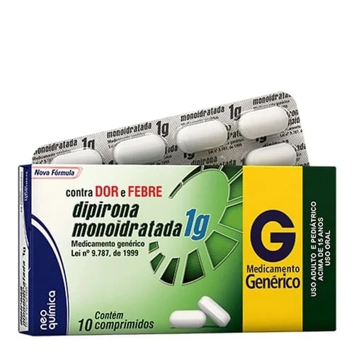 Dipirona Monoidratada 1g 10 comprimidos - Neo Química Genérico