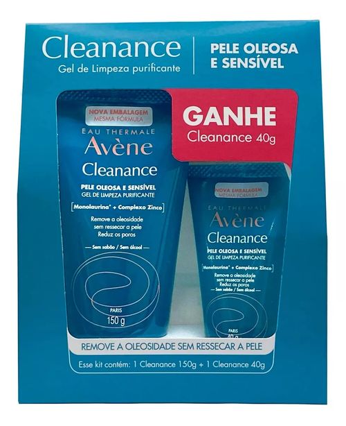 Kit Avène Purificante Cleanance Gel de Limpeza 150g + Gel de Limpeza 40g