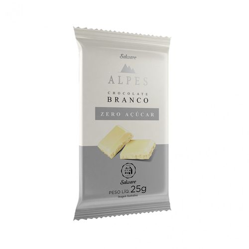 Chocolate Alpes Zero Açúcar Branco - 20g