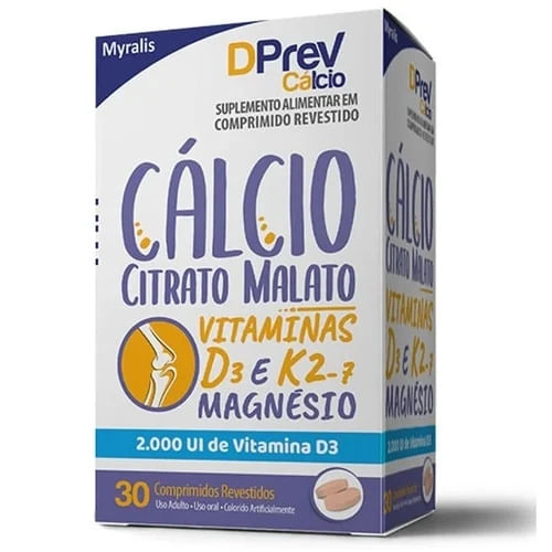 Dprev Cálcio 2.000ui com 30 Comprimidos - Myralis