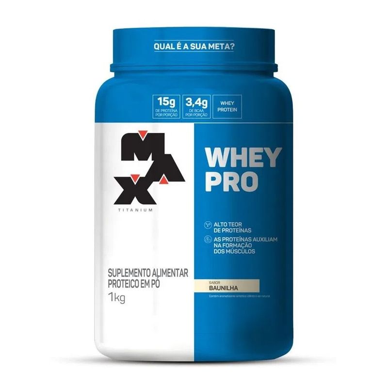 Whey Pro Max Titanium Sabor Baunilha - 1kg