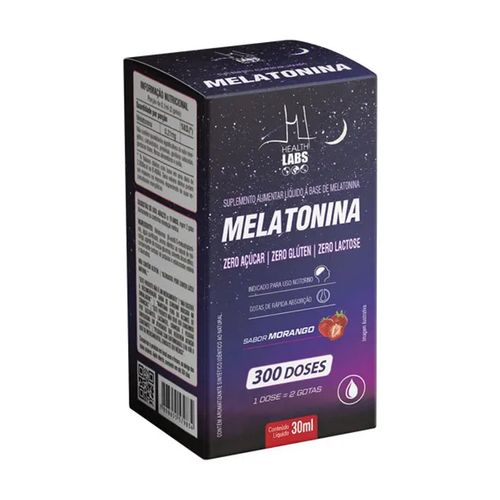 Melatonina 300 Doses Sabor Morango com 30ml - Health Labs