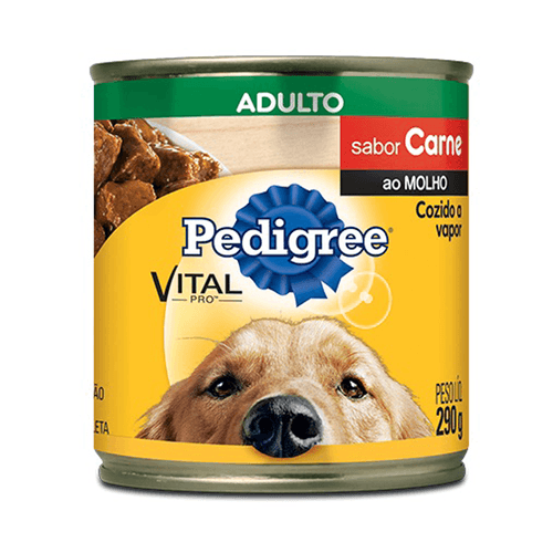 Ração Pedigree Lata Adultos Carne ao Molho - 290g