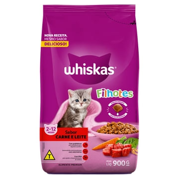 Ração Whiskas Dry Filhotes Carne - 900g