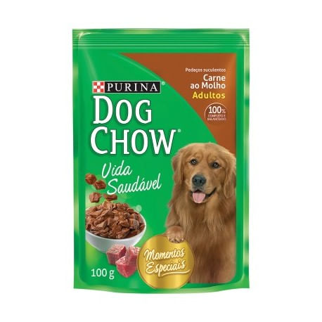 Ração Para Cães Dog Chow Adulto Carne ao Molho - 100g