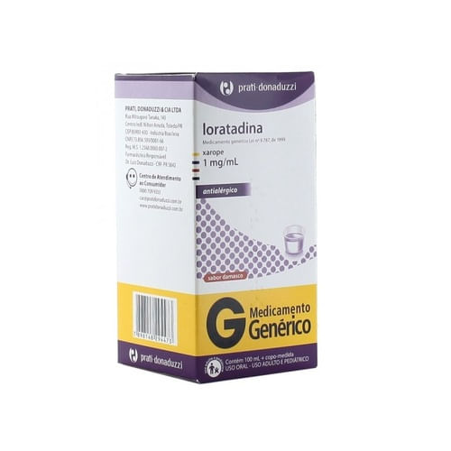 Loratadina Xarope 100ml - Prati Donaduzzi Genérico
