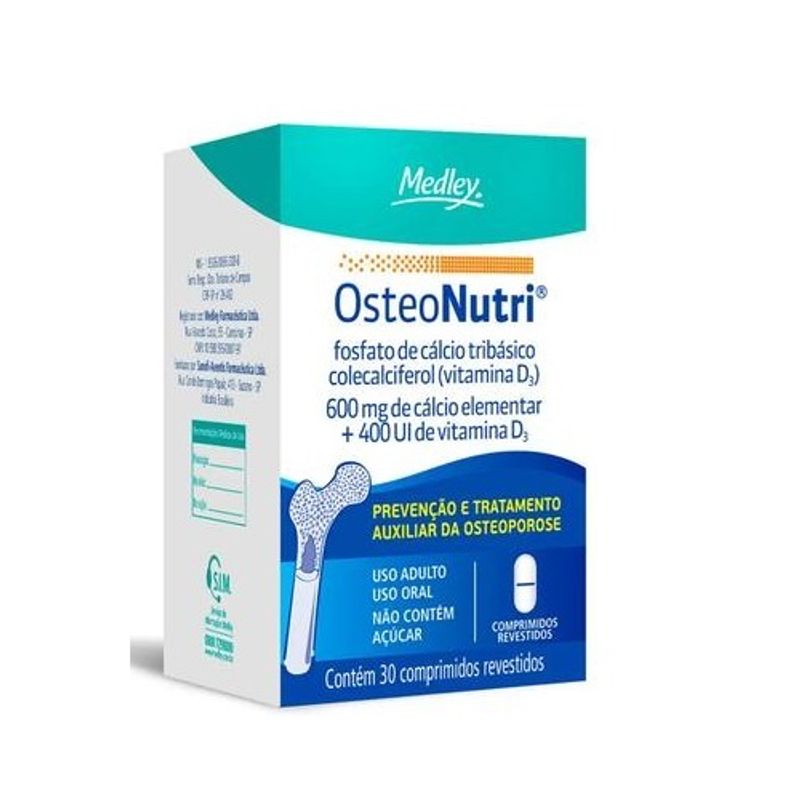 Osteonutri 600mg + 400ui - 30 comprimidos
