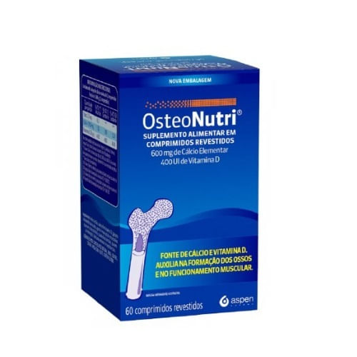 Osteonutri 600mg + 400UI Suplemento Vitamínico Aspen 60 Comprimidos