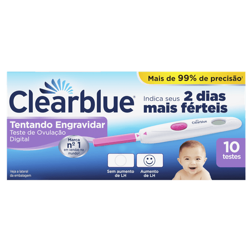 Teste de Ovulação Digital Clearblue Procter & Gamble 10 Testes