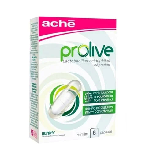 Prolive Probiótico Ache 6 Cápsulas
