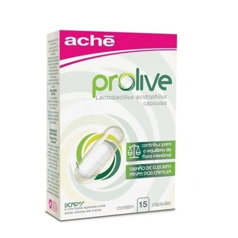 Suplemento Probiótico Prolive - 15 cápsulas