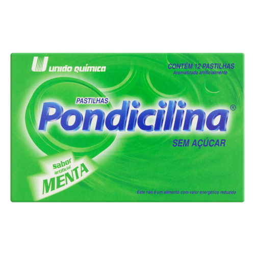 Pondicilina Menta 1,25mg + 1,25mg União Química 12 Pastilhas