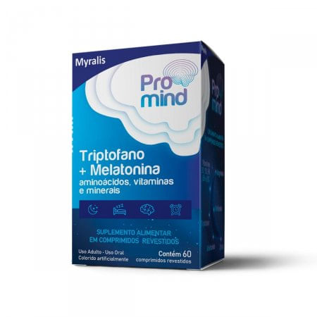 Promind Triptofano + Melatonina Suplemento Alimentar Myralis 60 Comprimidos