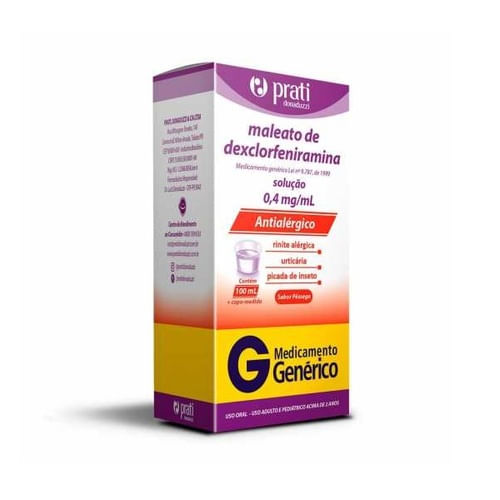Maleato de Dexclorfeniramina Xarope 100ml - Prati Donaduzzi Genérico
