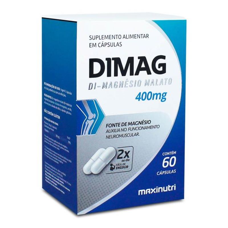 Dimag Di-Magnésio Malato 400mg com 60 Cápsulas