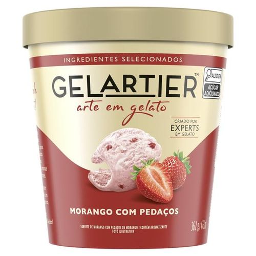 Sorvete Gelartier Morango 473ml - Kibon