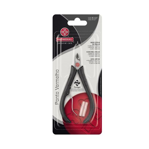 Alicate Cutícula Ponto Vermelho Preto 171 - Mundial