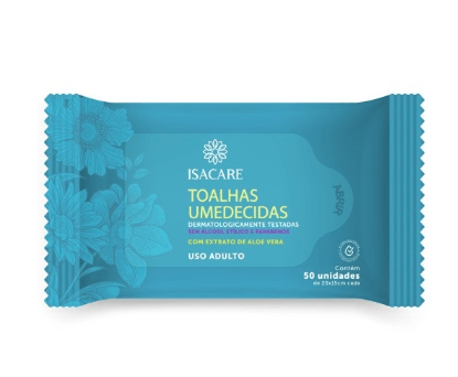 Toalhas Umedecidas Isacare - 50 Uni