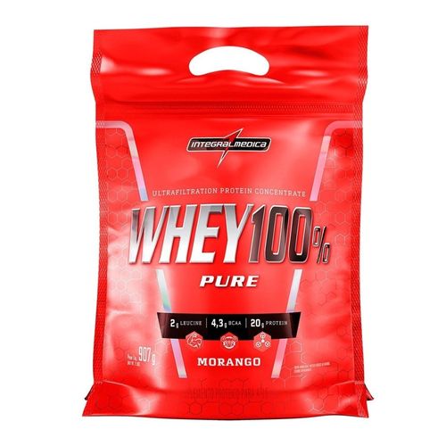 Whey Protein 100% Pure Morango Refil - 907g