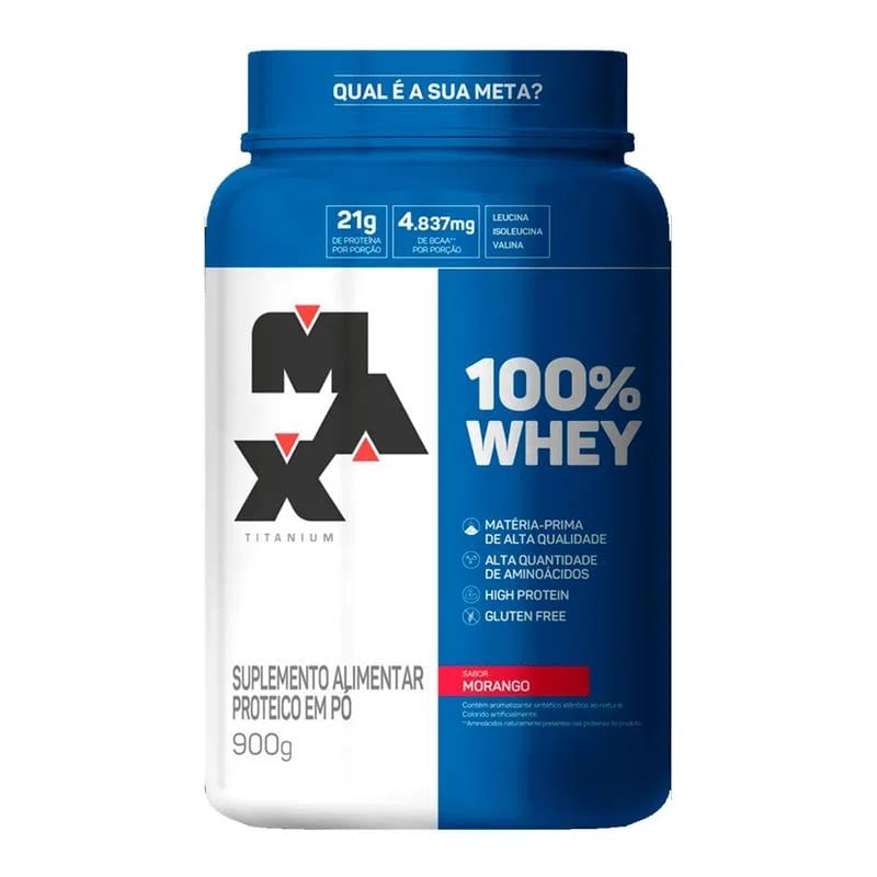 Whey Protein 100% Sabor Morango - 900g