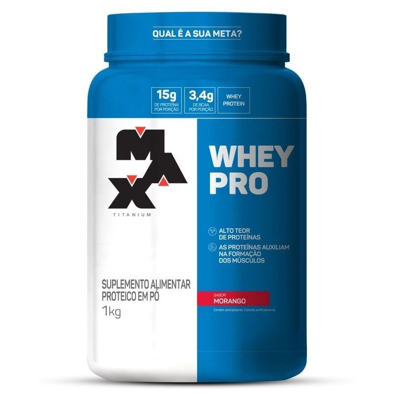 Whey Pro Max Titanium Morango - 1kg