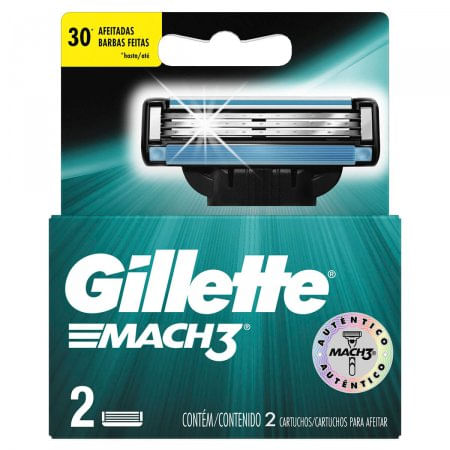 Carga Aparelho de Barbear Gillette Mach 3 - 2 unidades