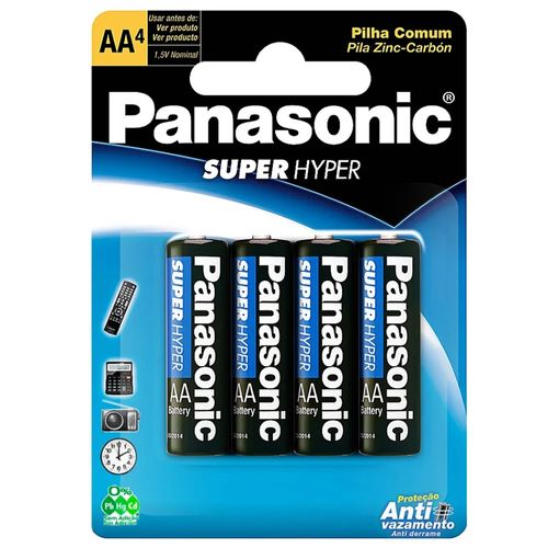 Pilha Panasonic Alcalina com 4 Unidades - AA