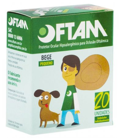 Protetor Ocular Oftam com 20 Unidades - Cor Bege