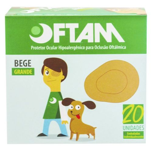 Protetor Ocular Oftam com 20 Unidades Grande - Cor Bege