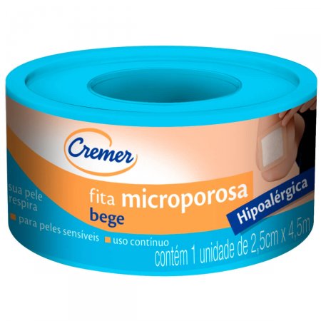Fita Microporosa Cremer 2,5 cm x 4,5 m - Cor Bege