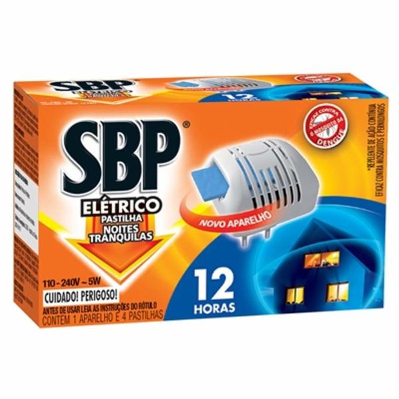 Inseticida SBP Aparelho Elétrico12 horas - 4 Pastilhas