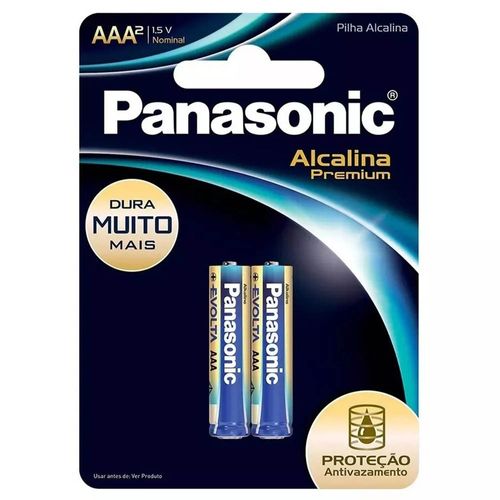 Pilha Panasonic Alcalina Premium com 2 unidades - AAA