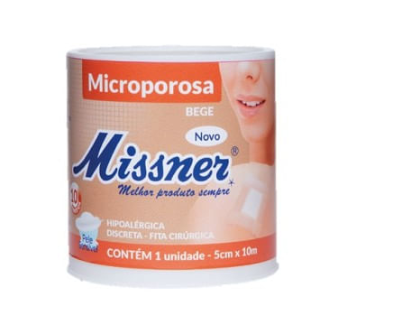 Fita Microporosa Missner 5 cm x 10 m - Cor Bege