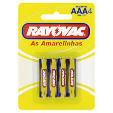 Pilha Rayovac Zinco Palito com 4 Unidades - AAA
