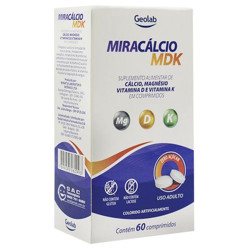 Miracálcio Vit D com 60 Comprimidos - Geolab