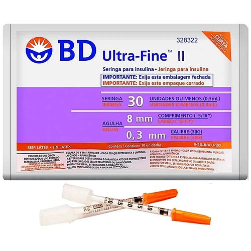 Seringa Insulina Ultrafine - 0,3ml/8mm