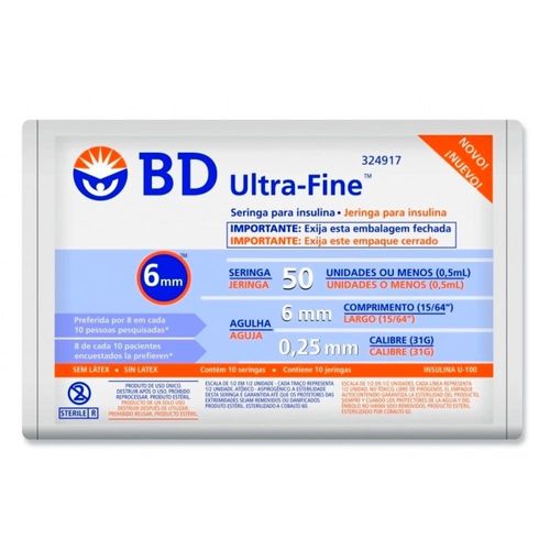 Seringa Insulina Ultra Fine - 0,5ml/6mm