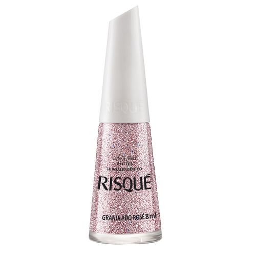 Esmalte Risqué - Glitter Granulado Rosé