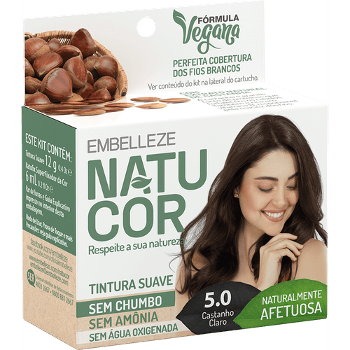 Tintura Embelleze Natucor - Tom 5.0 Castanho Claro
