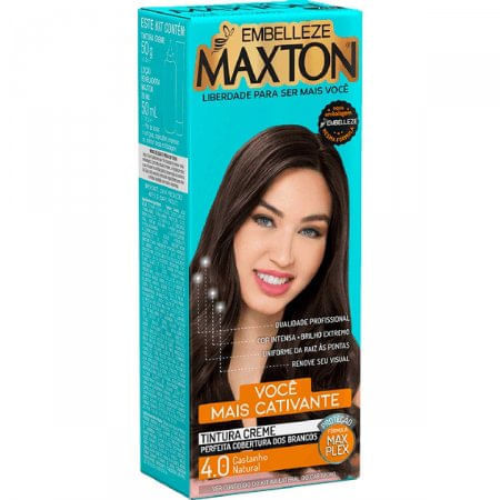Tintura de Cabelo Maxton Cor 4.0 Castanho Natural 1 Unidade