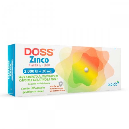 Doss Zinco 2.000ui+20mg - 30 cápsulas