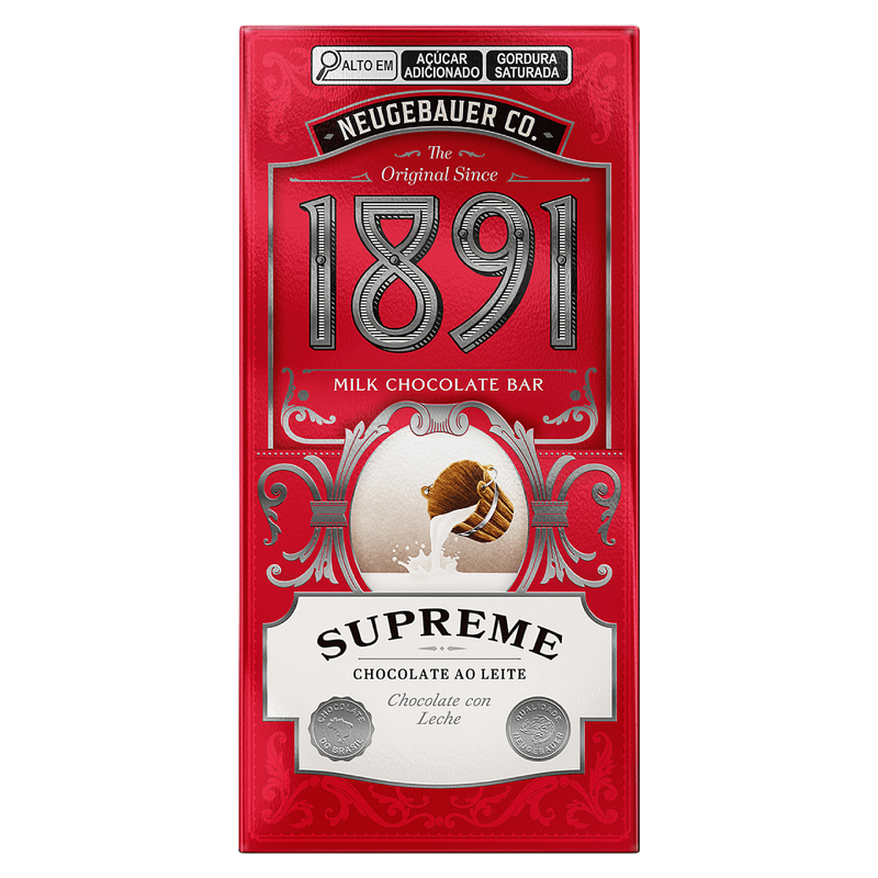 Chocolate Neugebauer Barra 1891 Supreme Leite - 90g