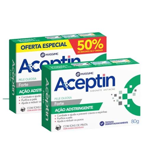 Aceptin Forte Adstringente Kit com 2 Unidades de 80g - Asepxia