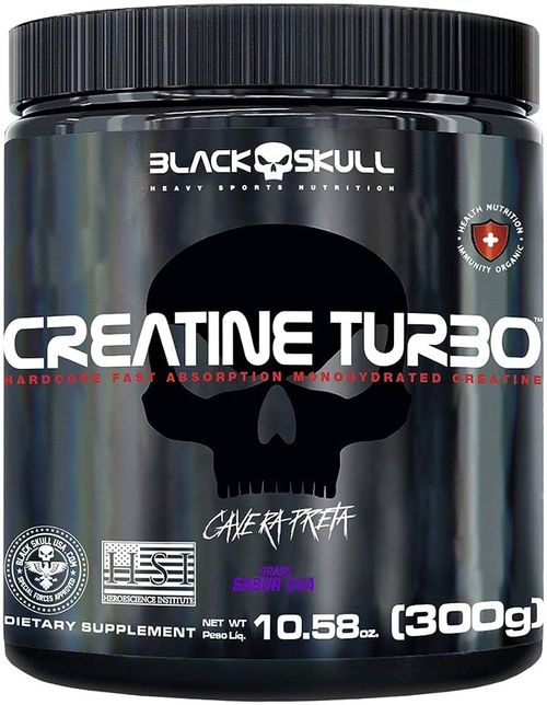 Creatina Turbo Black Skull 300g - Sabor Uva